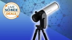 Unistellar eVscope 2 on a coloured background