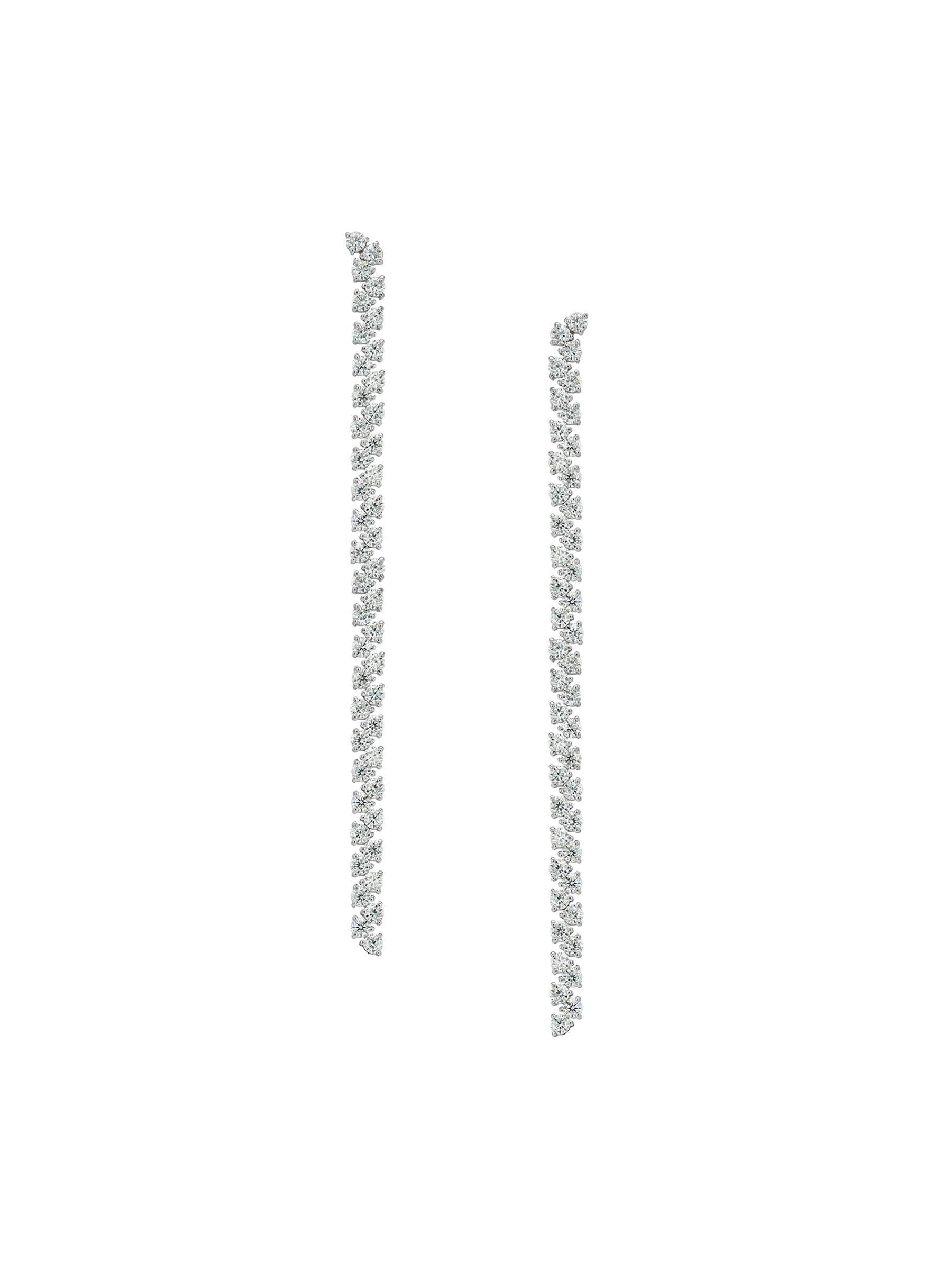 Romy Long Rivi&amp;Egrave;re Earrings in Moissanite, Sterling Silver