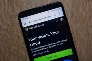 Microsoft Azure on phone screen