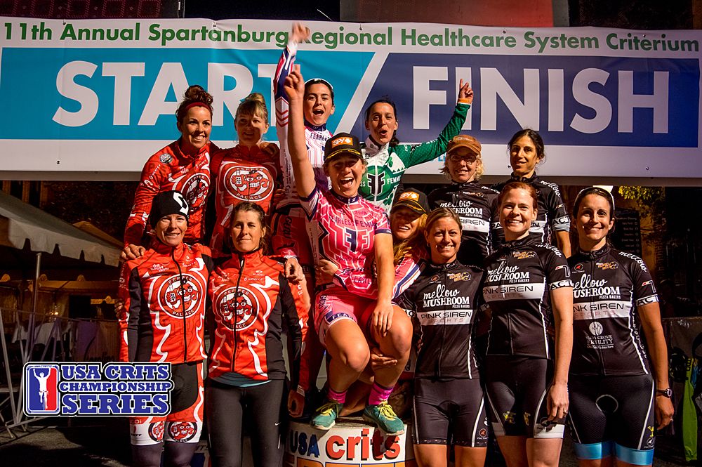 Speed Week women's team overall podium
