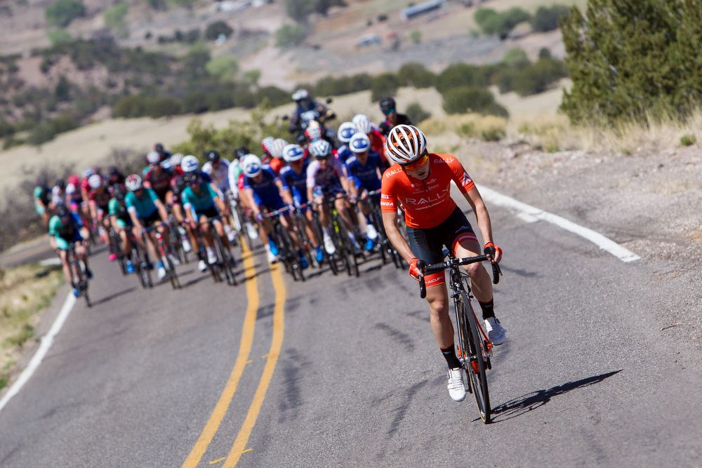 Heidi Franz (Rally Cycling) launches an attack at the beginning of the climb on stage 1 of the Tour of The Gila on April 18, 2018