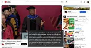 Acer Chromebook Plus Spin 714 running AI live captions on a Marques Brownlee YouTube video