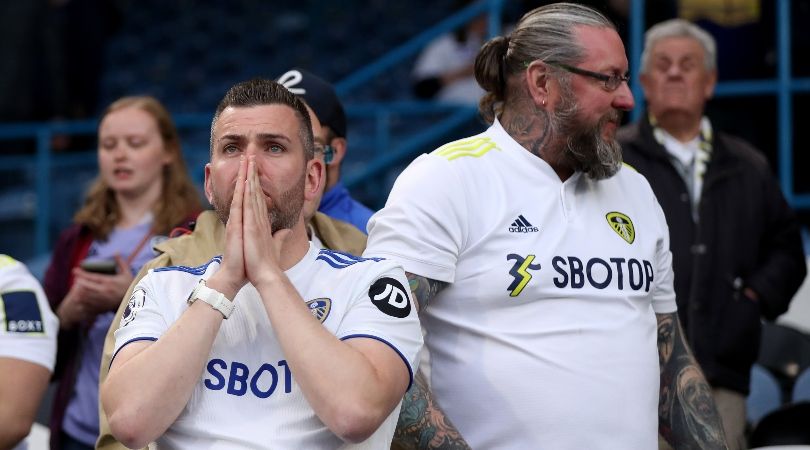 Leeds United fans during their team&#039;s loss to Manchester City.