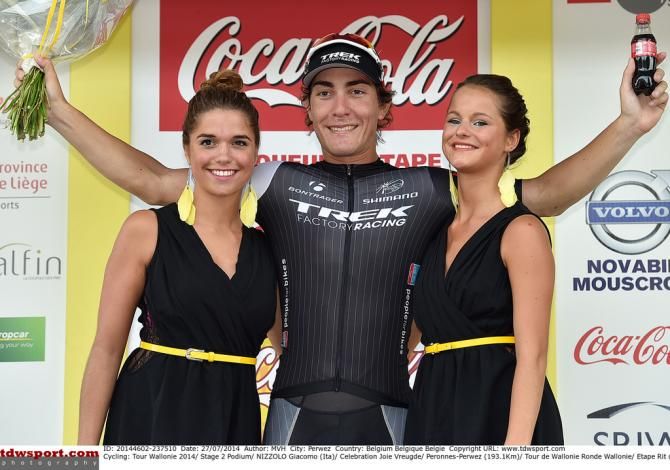 Giacomo Nizzolo (Trek Factory Racing) on the podium