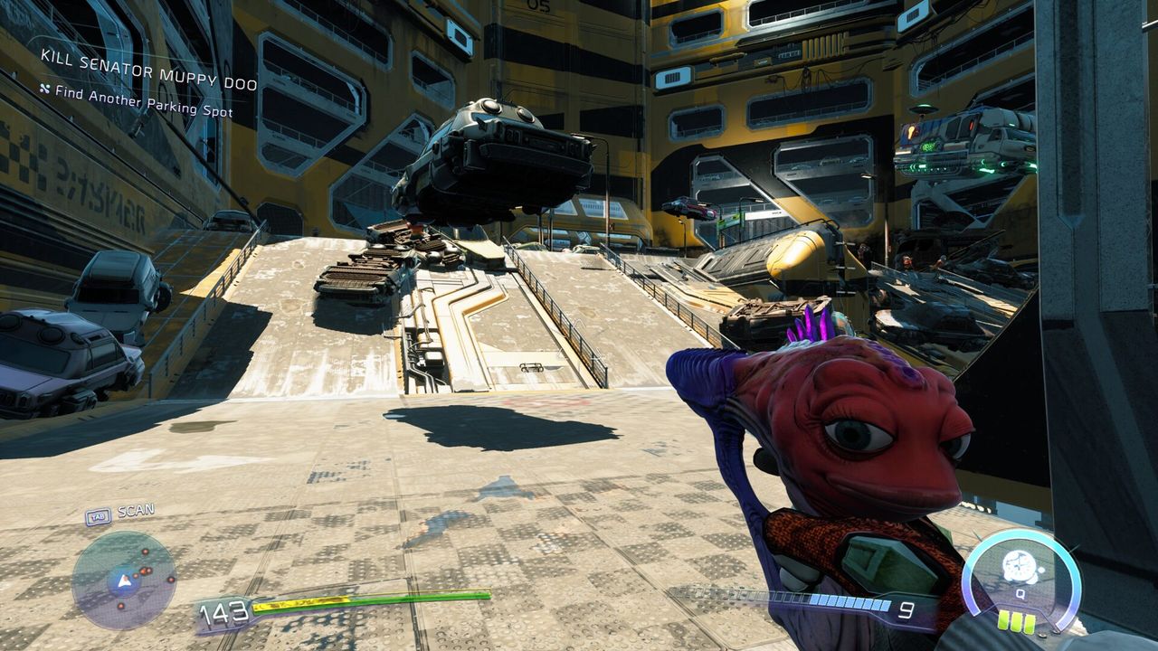High on Life 2 screenshot of gameplay showcasing performance settings.