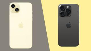 An iPhone 15 Plus and an iPhone 15 Pro