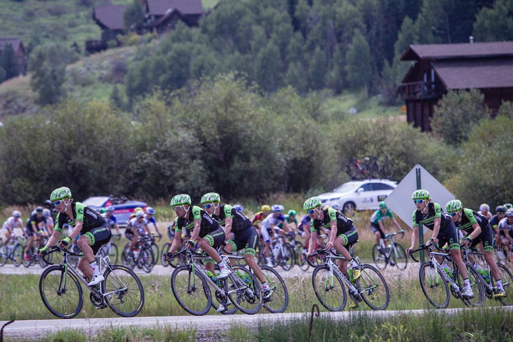 Cannondale comes to the front for the final lap
