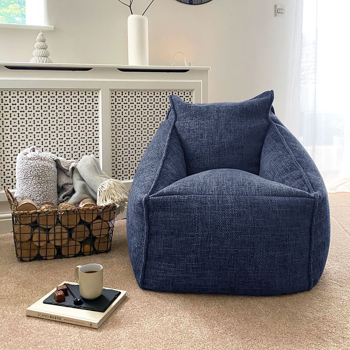 Rucomfy Fabric Bean Bag Chair - Marine Blue