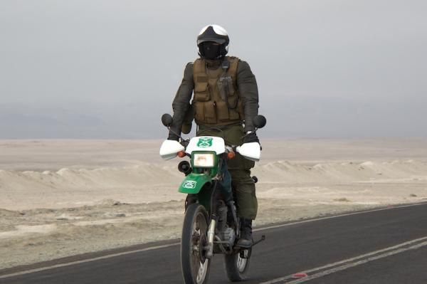 The police at work looking out for the riders