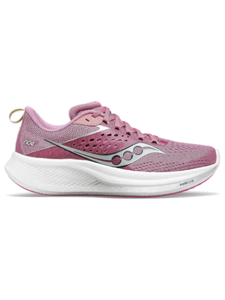 the Saucony Ride 17 running shoe in the color pink