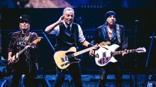 American singer-songwriter and guitarist Bruce Springsteen with American band E Street Band performs live at San Siro Stadium. Milan (Italy), June 30th, 2025