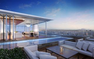 Render of the penthouse rooftop garden at Four Seasons Private Residences Los Angeles, LA, USA