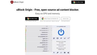 Website screenshot for uBlock Origin