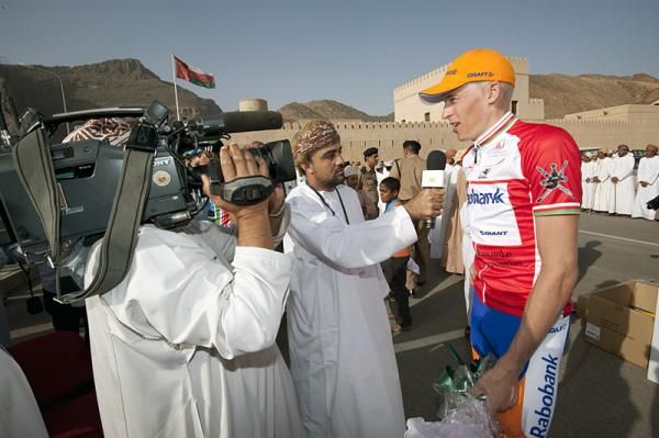 Robert Gesink (Rabobank) is interviewed following stage four.