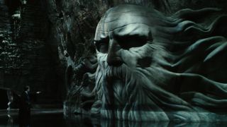 Salazar Slytherin sculpture in the Chamber of Secrets