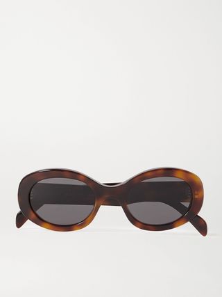 Triomphe Oval-Frame Tortoiseshell Acetate Sunglasses