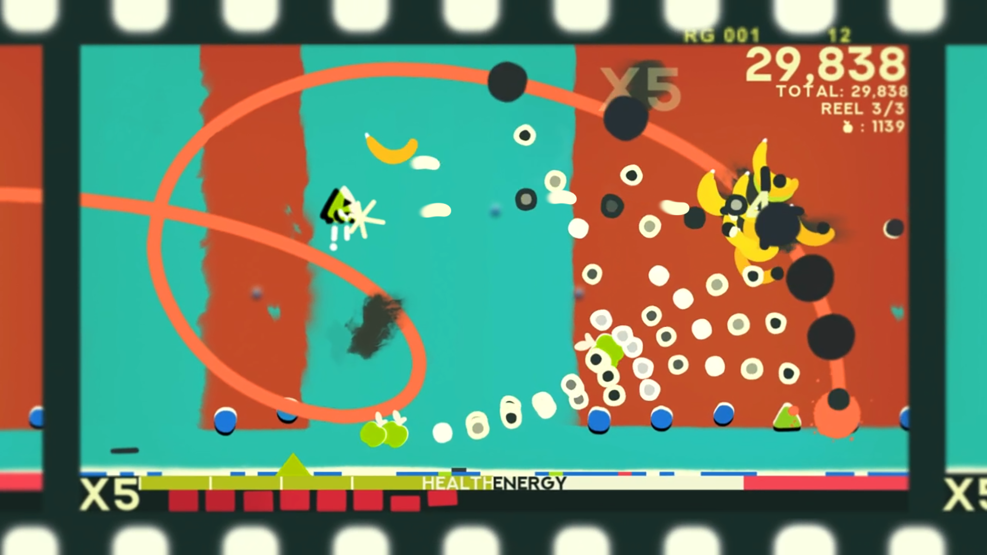 Screenshot from artistic bullet hell indie game ZOE Begone!