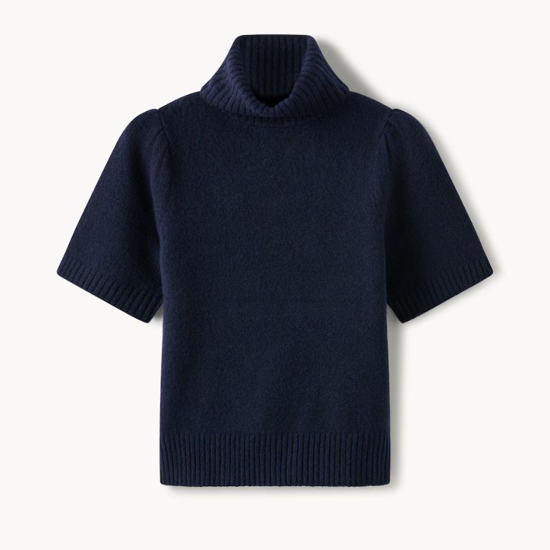 F&amp;amp;F , Roll Neck Puff Sleeved Jumper with Wool