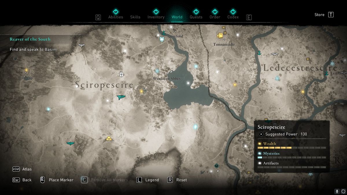AC Valhalla Sciropescire treasure hoard map locations