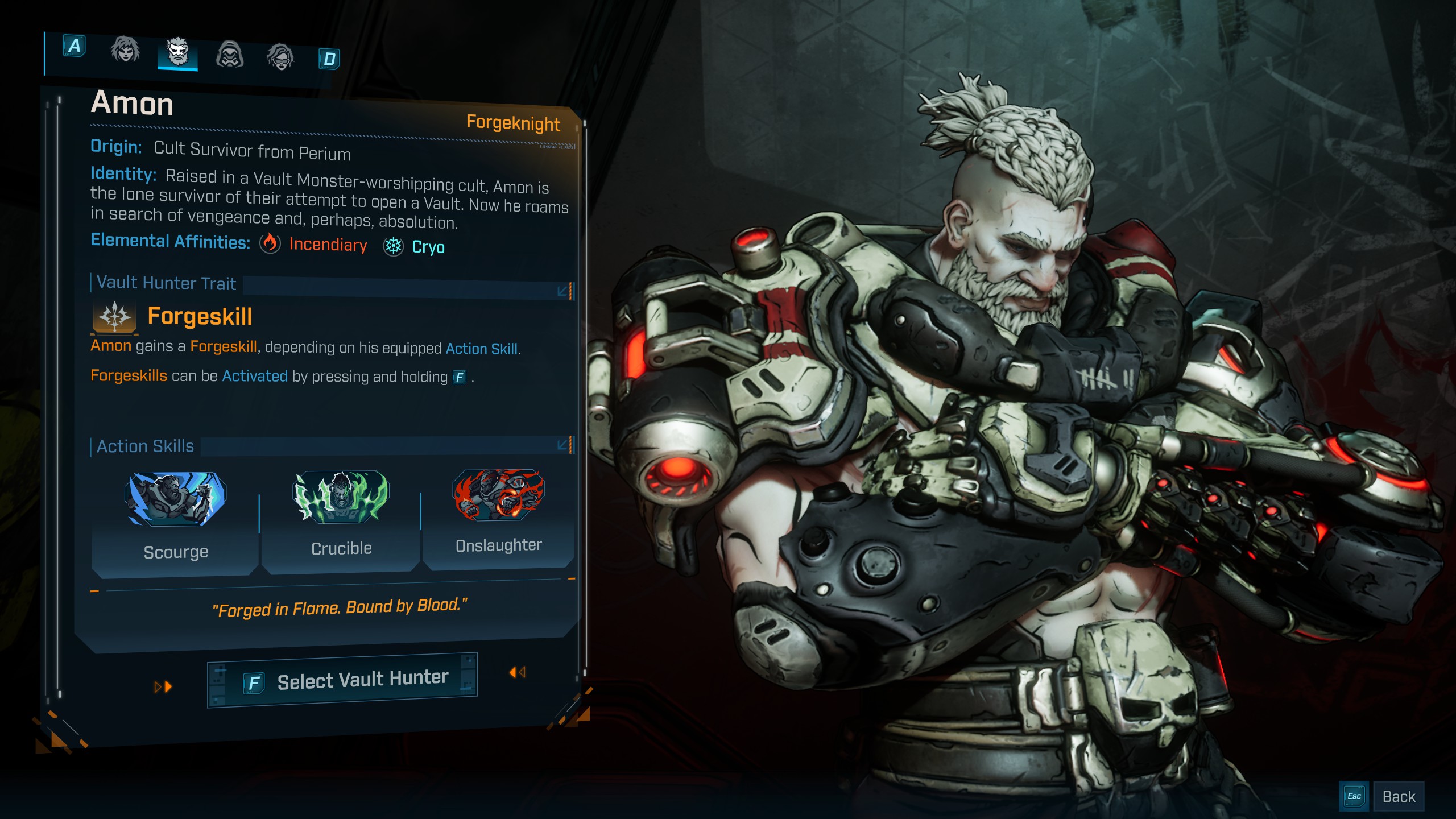 Borderland 4 Forgeknight class Amon