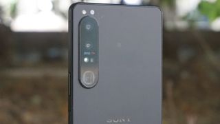 A close-up of the Sony Xperia 1 IV's cameras
