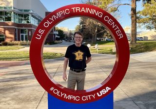 Pat Malach visiting the US Olympic Training Center