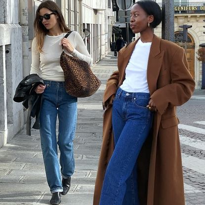 fashion collage featuring two European style influencers Anne-Laure Mais and Sylvie Mus wearing chic outfits for 2026