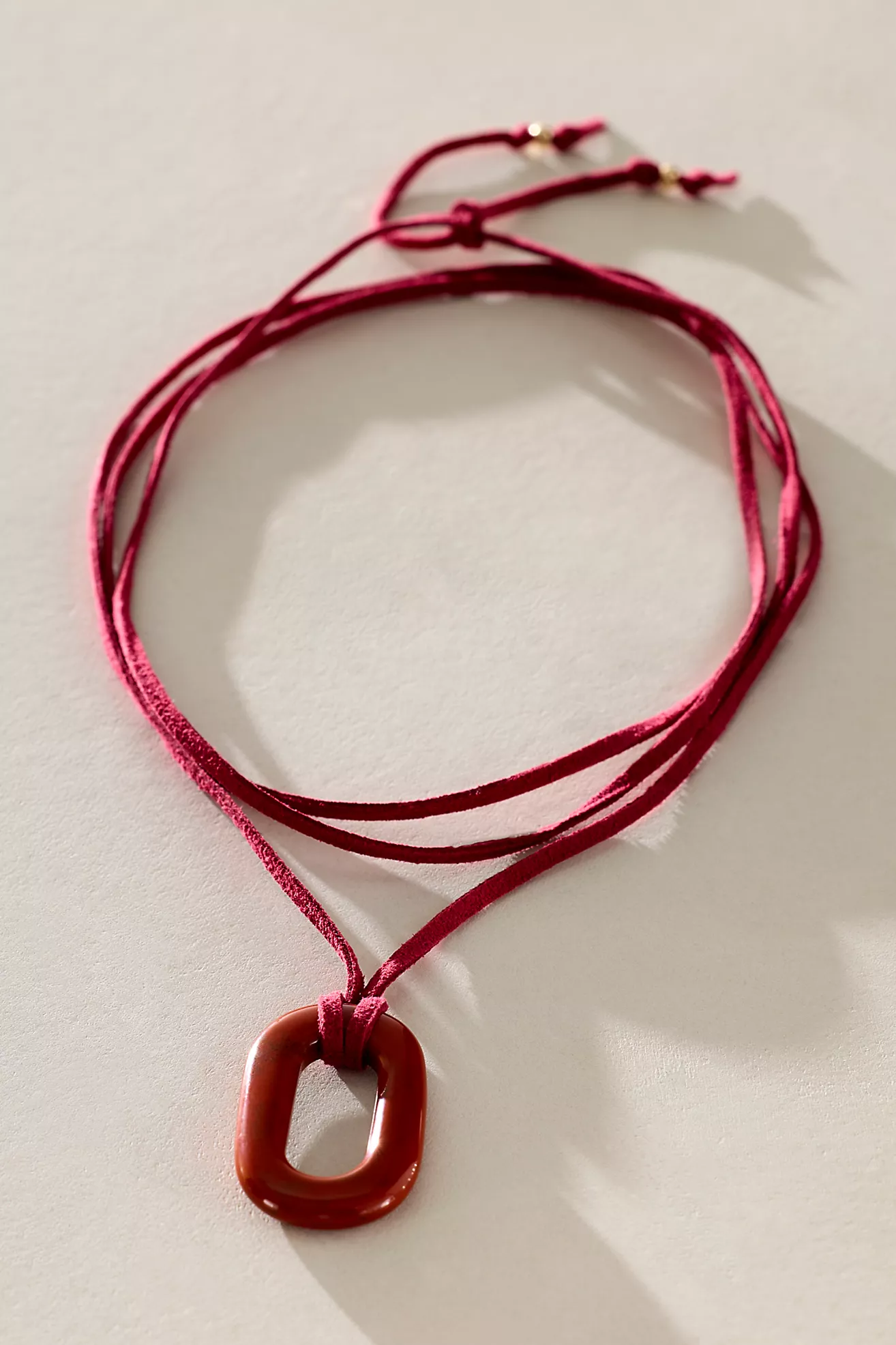 Alv Semiprecious Stone on Suede Necklace