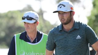 Travis Perkins and Sam Burns during the final round of the 2021 Valspar Championship
