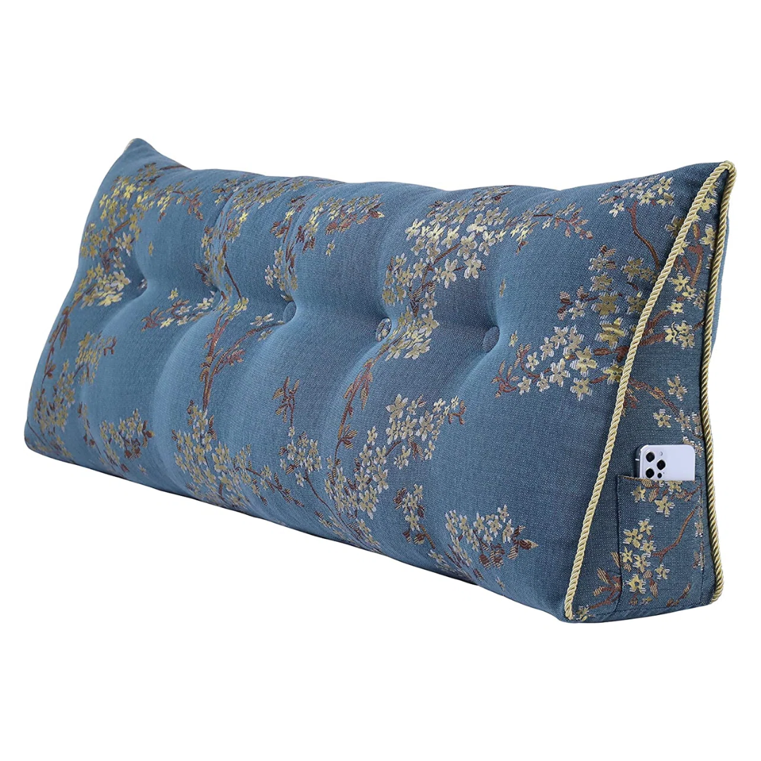 Wowmax Polyester Floral Bed Headboard Wedge Reading Pillow Triangular Back Support Cushion &amp;amp; Reviews | Wayfair