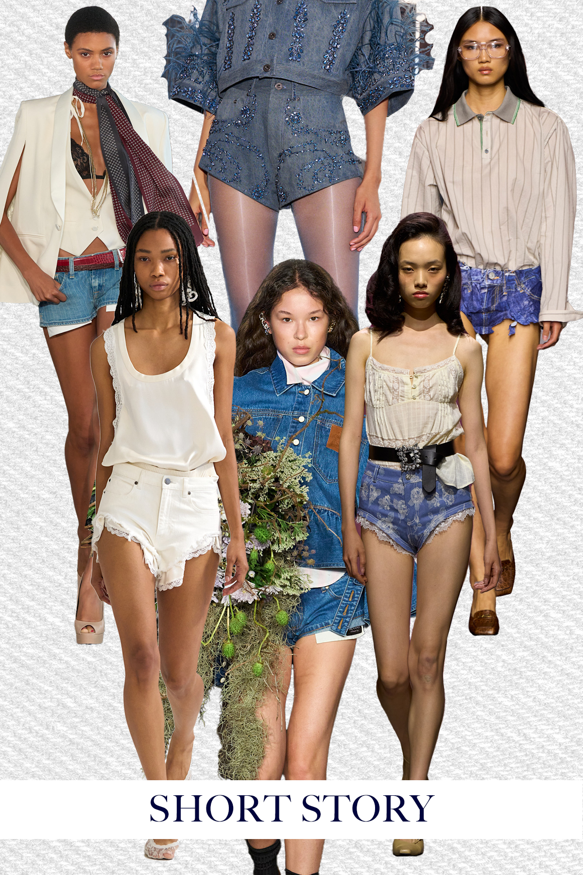A selection of runway models showcase the biggest denim trends of spring/summer 2027 on the runway
