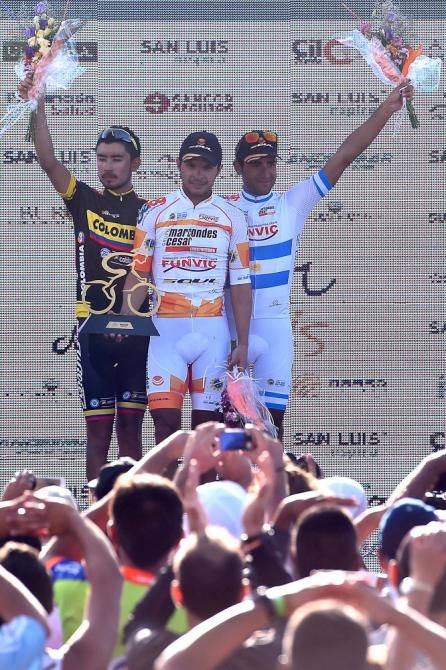 The day's podium: Torres, da Silva and Diaz.