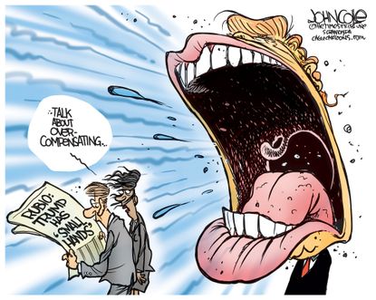 Political Cartoon U.S. GOP Trump debate 2016