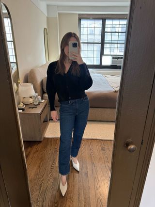 Nikki wears H&M mom jeans.