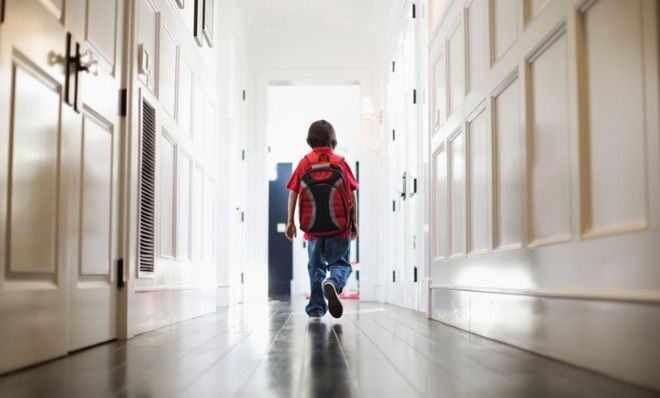 Boy in hallway