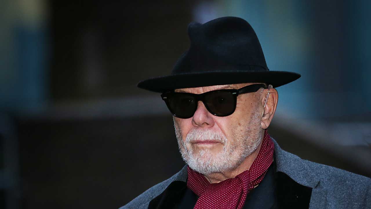 Gary Glitter outside Southwark Crown Court in 2015