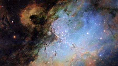 Eagle Nebula with a cluster of stars