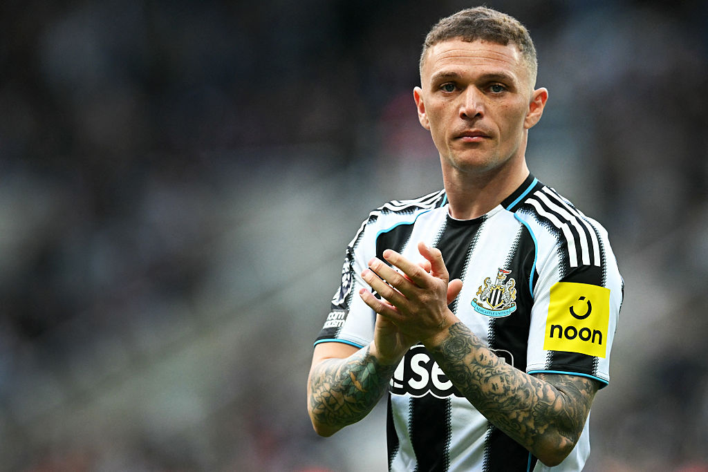 Newcastle United's Kieran Trippier claps supporters on the pitch after the Premier League football match against West Ham United