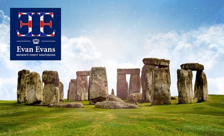 evans evans tour logo top left with a picture of stone henge