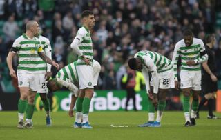 Celtic players look dejected