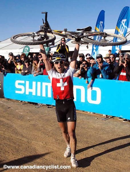 Nino Schurter (Switzerland) became a giant killer after out-racing Julien Absalon (France).