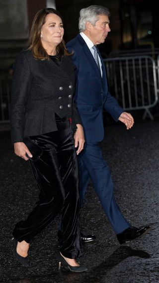 Carole Middleton and Michael Middleton attend The "Together At Christmas" Carol Service at Westminster Abbey on December 8, 2023