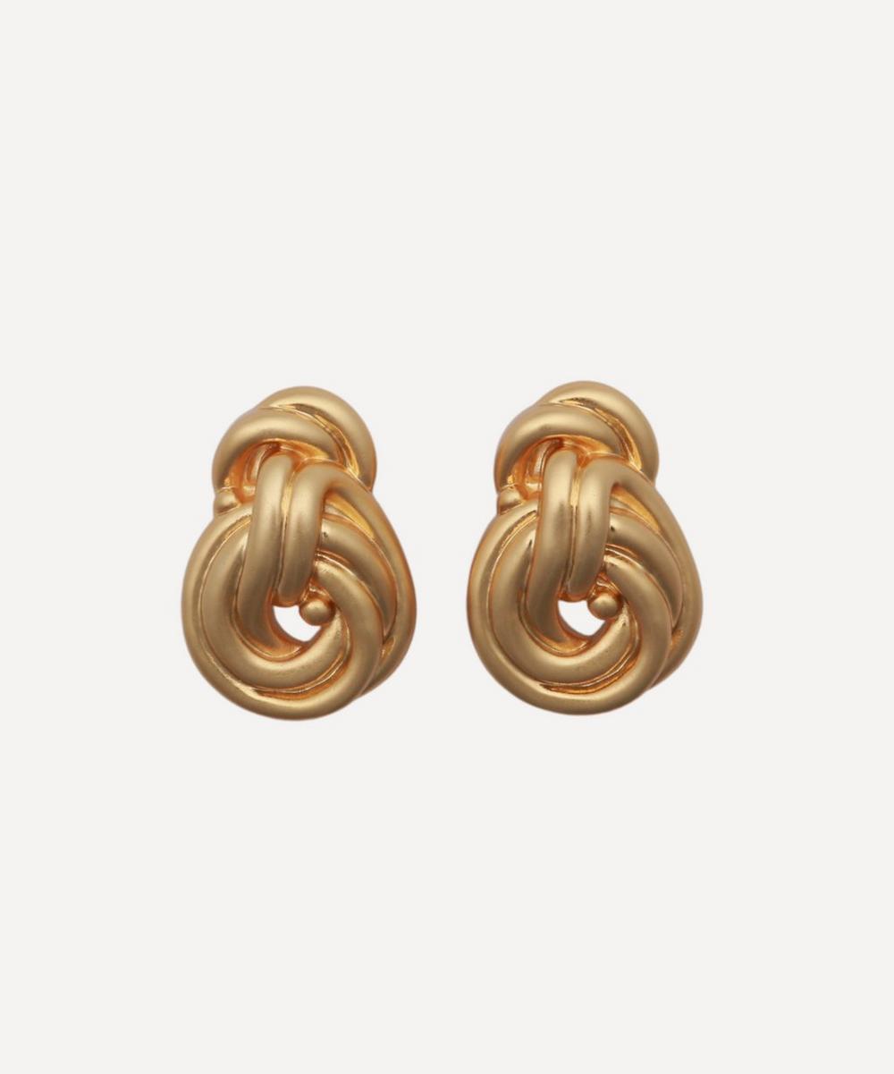 24 Gold-Plated Knot Stud Earrings