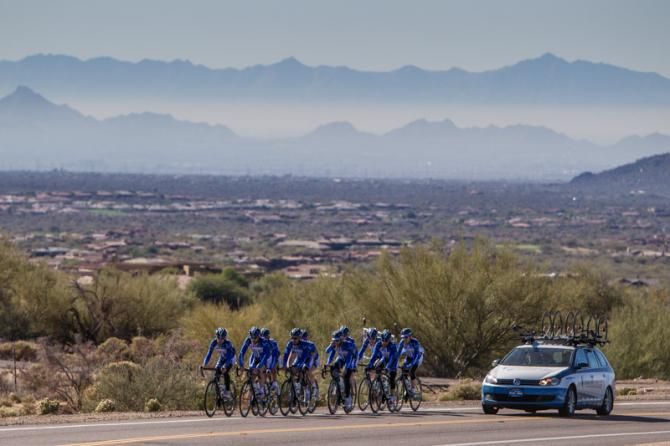 The UnitedHealthcare team out for a training ride near Scottsdale, AZ.