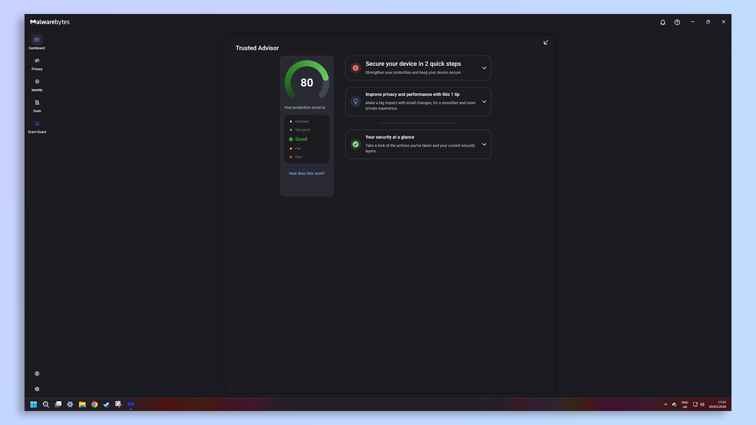 Malwarebytes antivirus software screenshot
