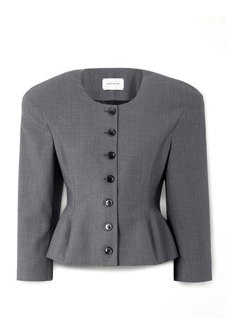 Wool and Silk-Blend Peplum Blazer