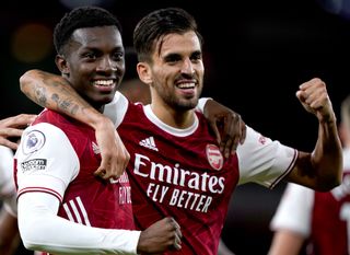Ceballos and Eddie Nketiah celebrated together in a show of unity following their own altercation earlier in the season.