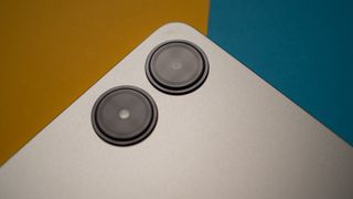 Detailed view of the rear cameras of the Redmi Pad Pro review