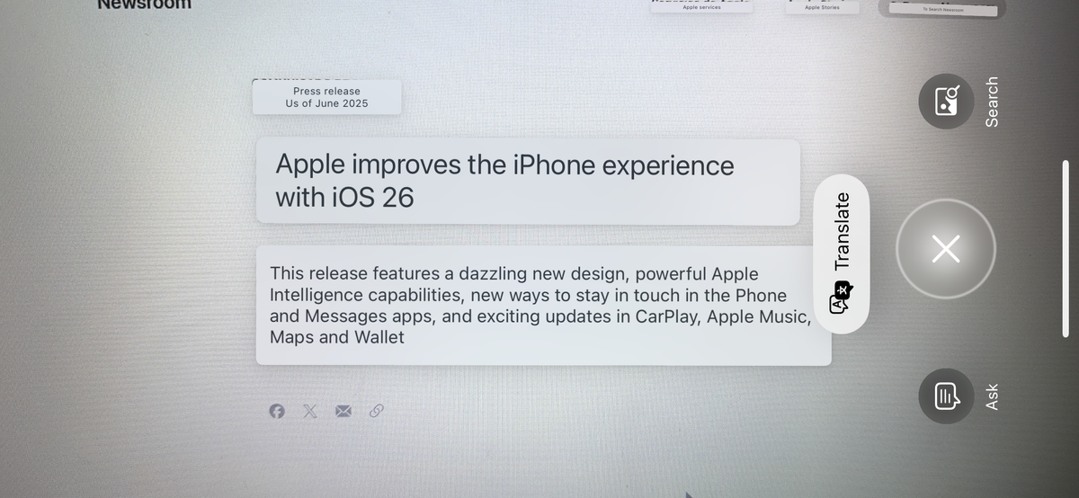 SPANISH TRANSLATION APPLE INTELLIGENCE