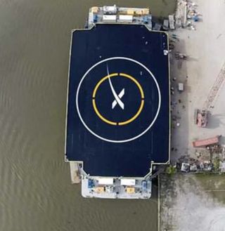 A photo of the "autonomous spaceport drone ship" on which SpaceX will attempt